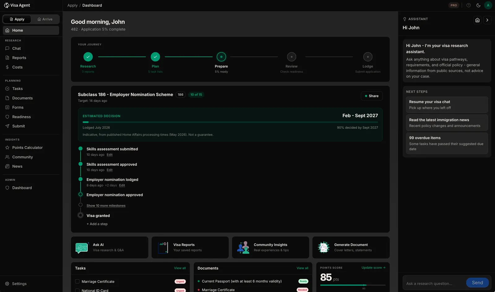 visa-agent.ai screenshot